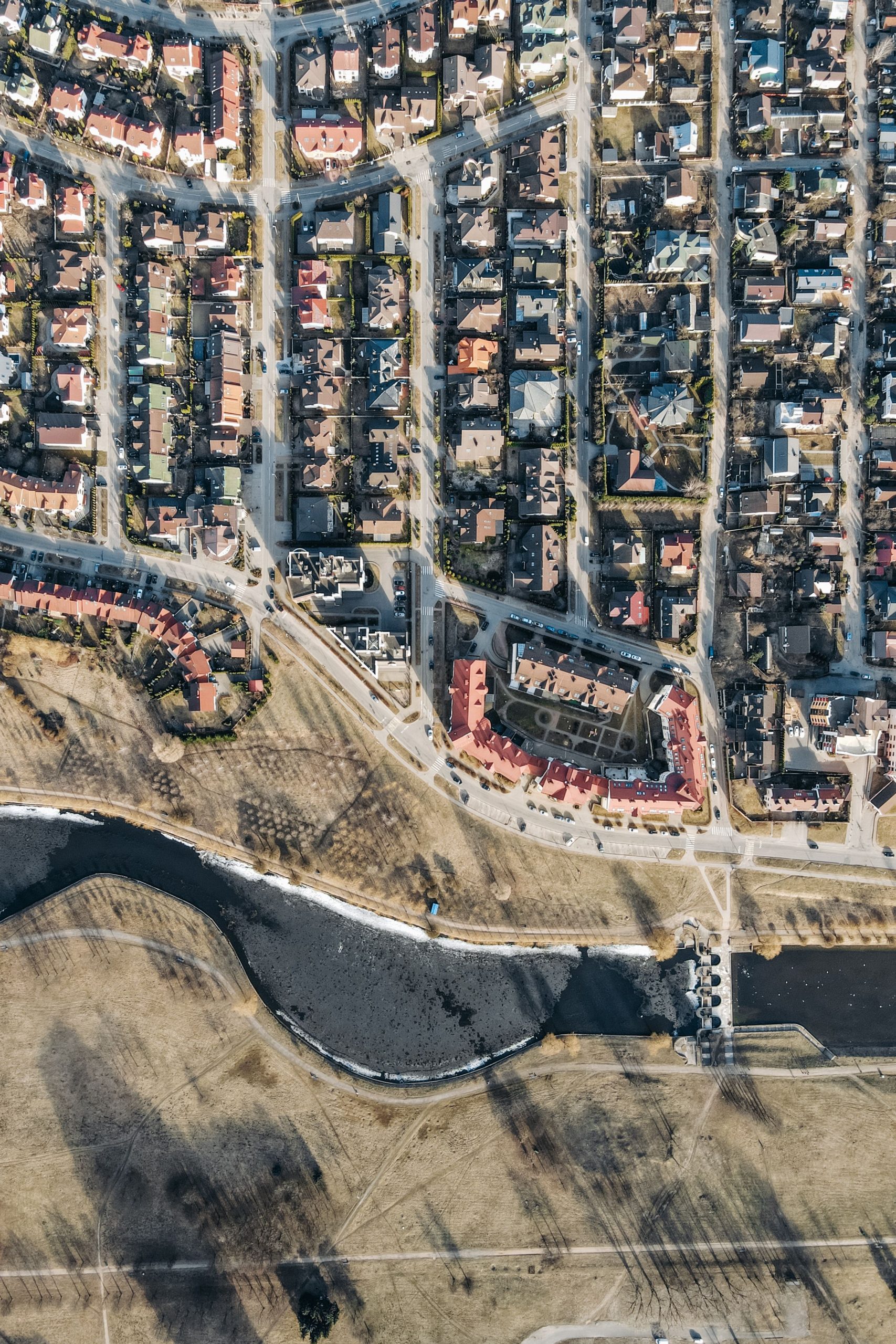 Aerial view of residential suburb neighbourhood — investment property loans Perth